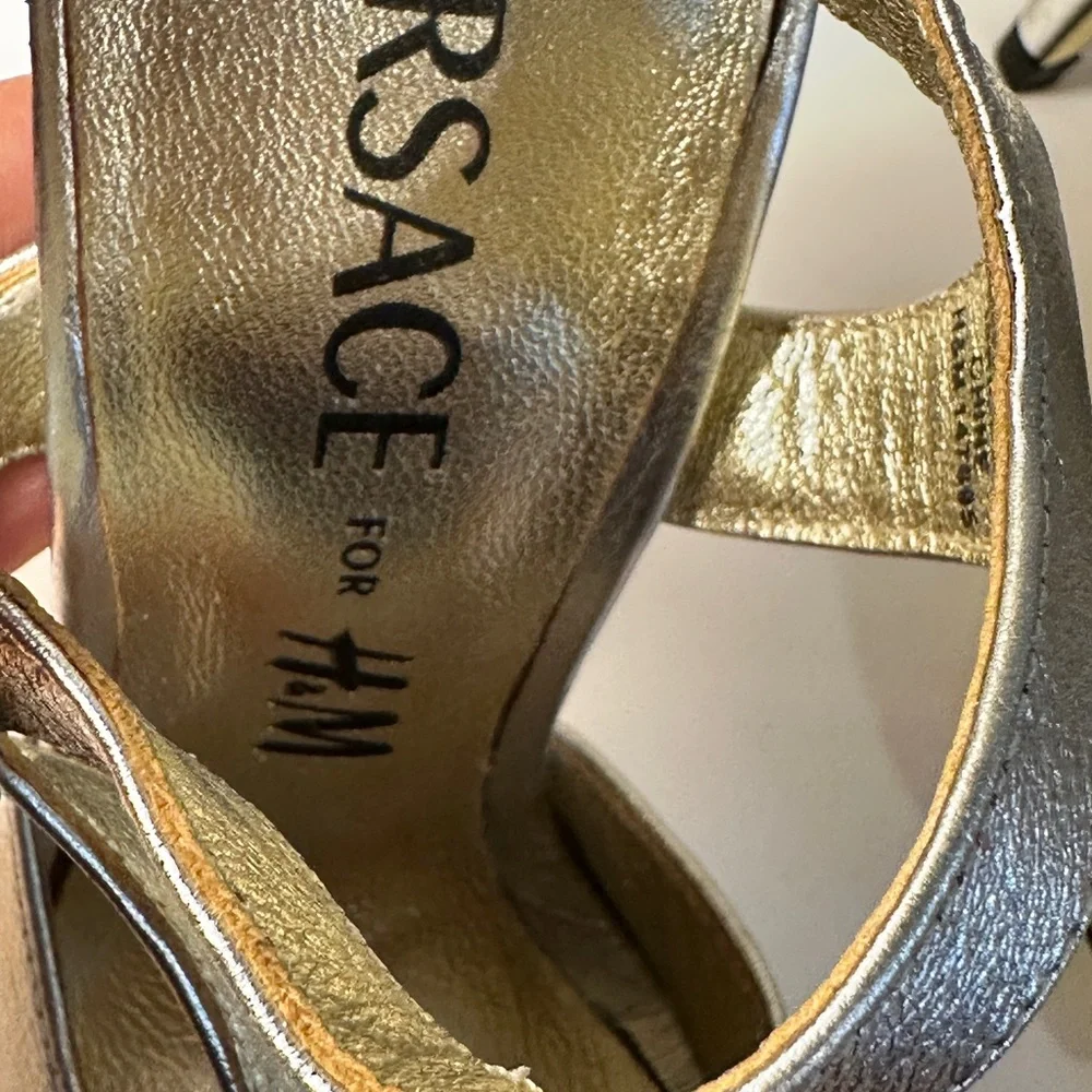 Versace Metallic Silver Heels - Picture 12 of 12